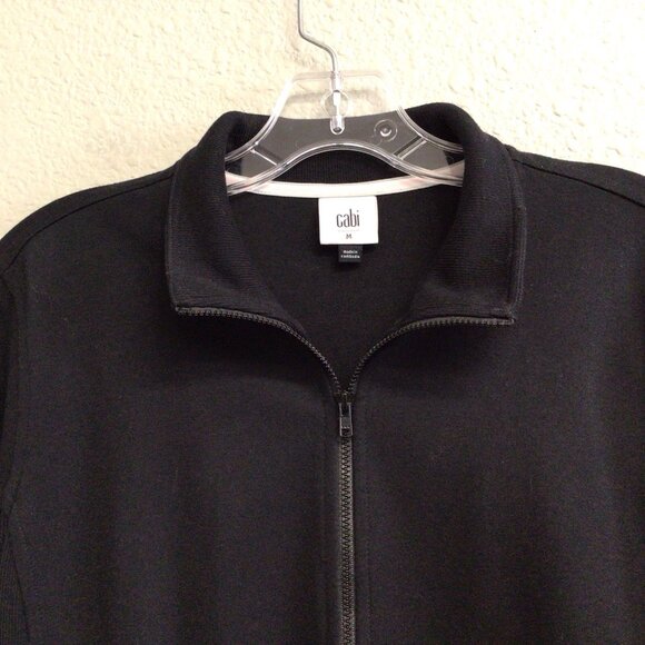 Cabi Relax Convertible Stretch Ponte Knit Long Black Zip Jacket 5655 Sz Medium - Picture 10 of 14